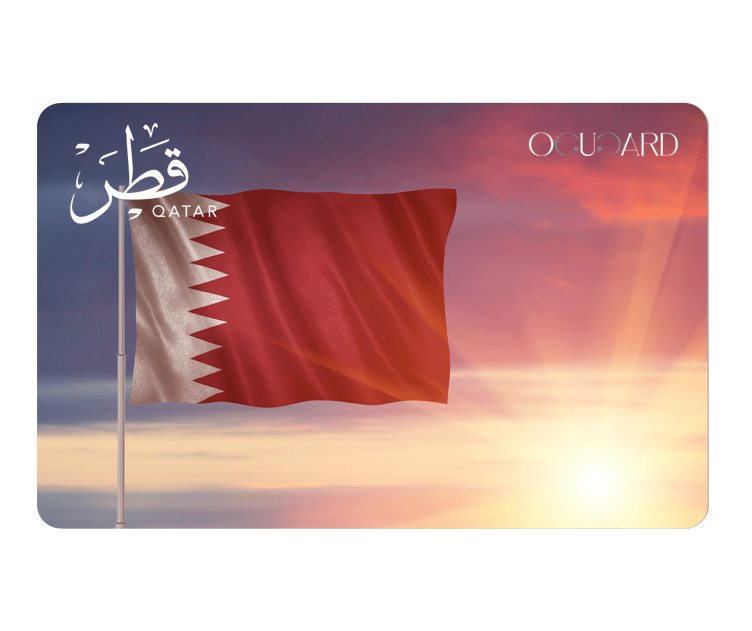 Qatar National Flag w Sunset