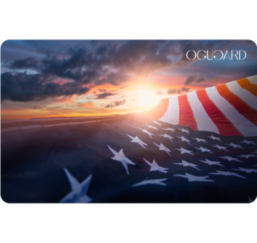 US National Flag with Sunset